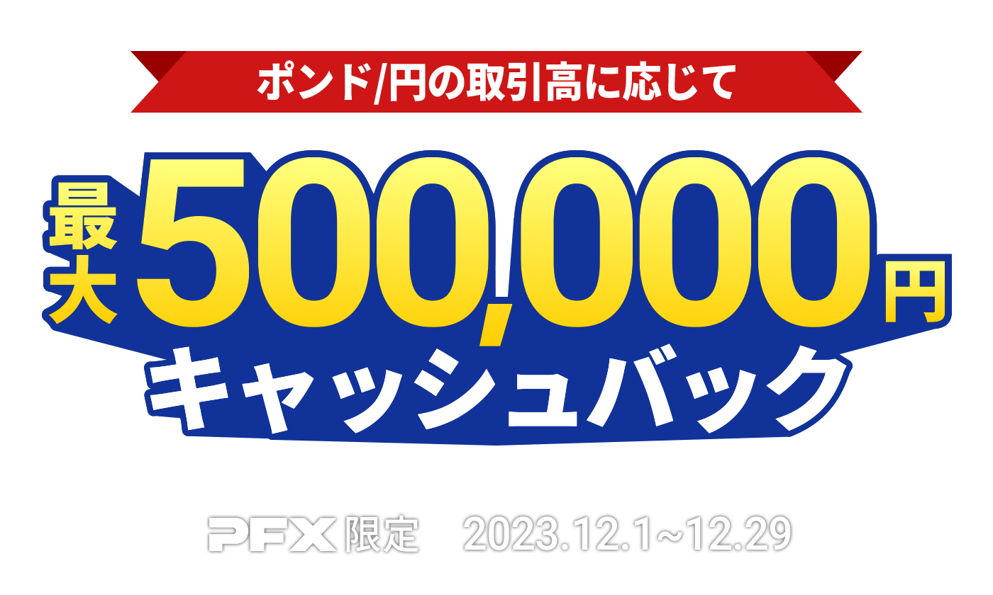 PFX ポンド/円キャッシュバックキャンペーン(2023年12月)