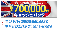 PFX ポンド/円キャッシュバックキャンペーン(2024年2月)