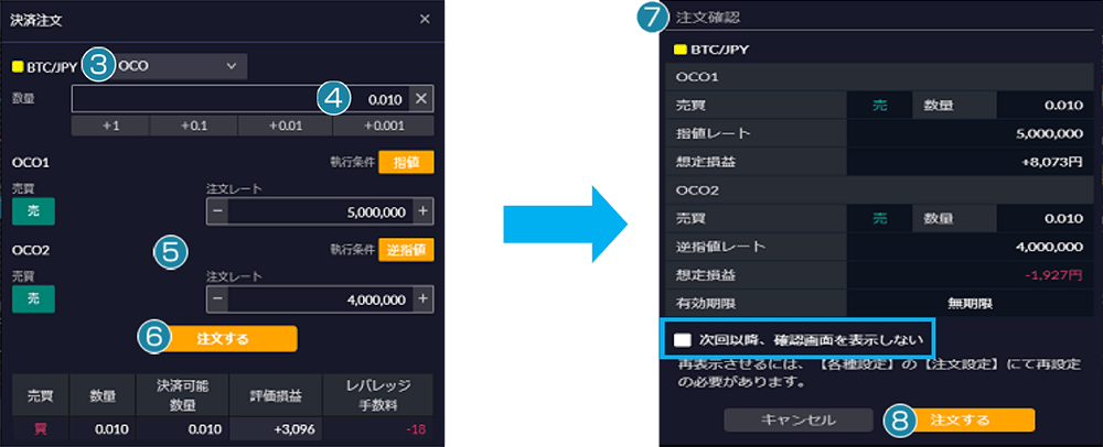 決済OCO 注文説明画面2
