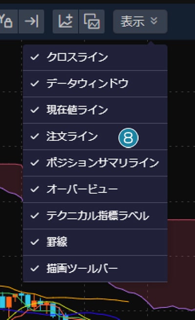 チャート表示情報設定画面