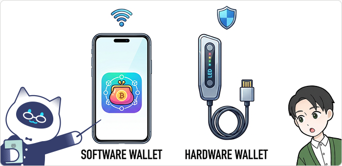 ソフトウェアウォレットとハードウェアウォレットを使い分ける